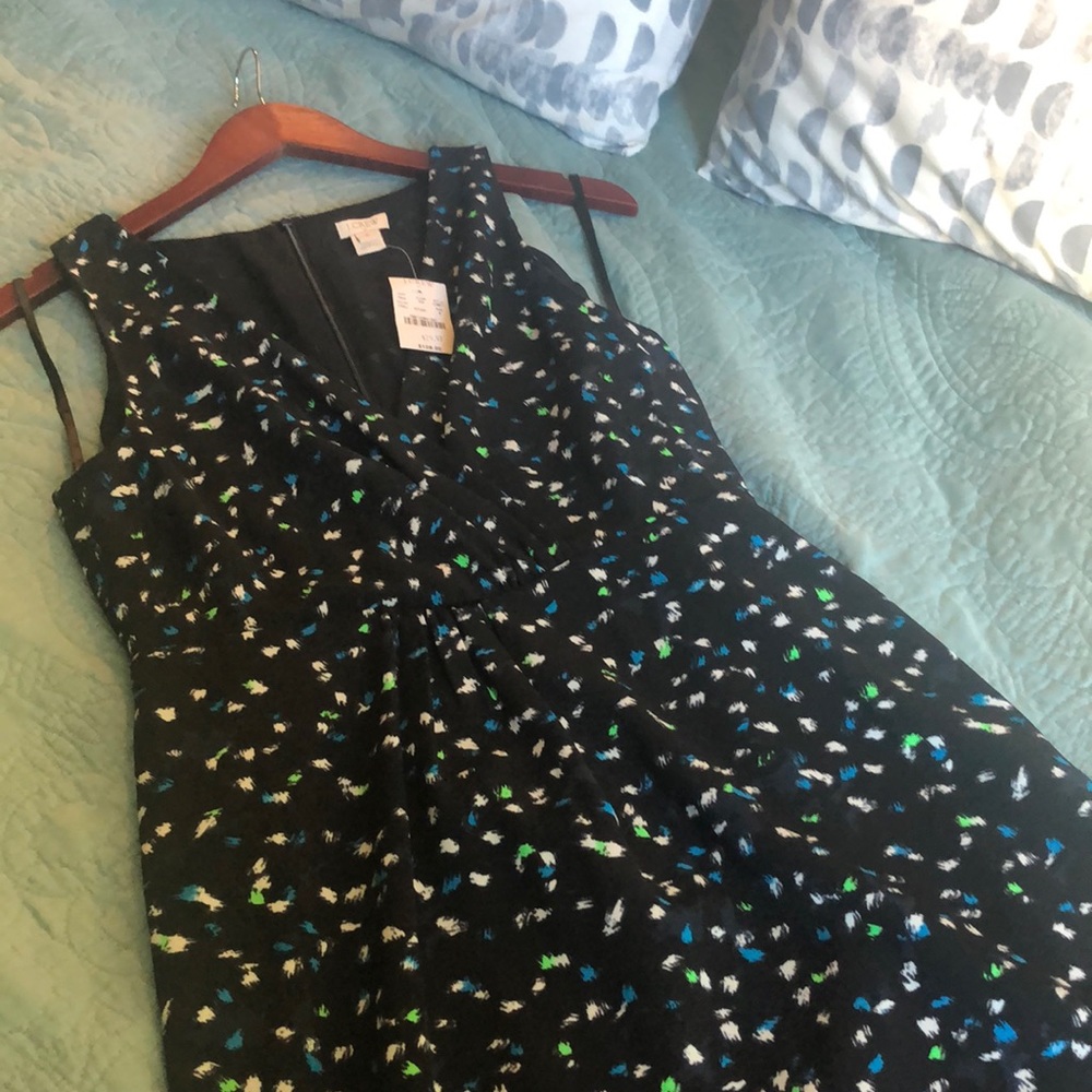 Jcrew black patterned dress